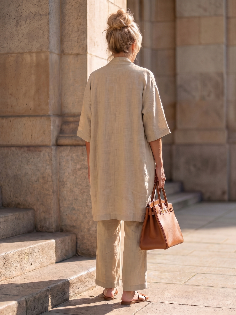 Mira | Luftig, Elegant & Vielseitig – Damen Set 3-teiliges Outfit mit Offener Strickjacke 6