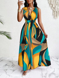 Lily | Exklusives Maxi-Kleid mit abstraktem Print