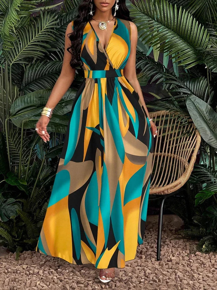 Mirella | Elegantes, Abstraktes Maxikleid für Damen – Fließend & Ideal für den Sommer 3