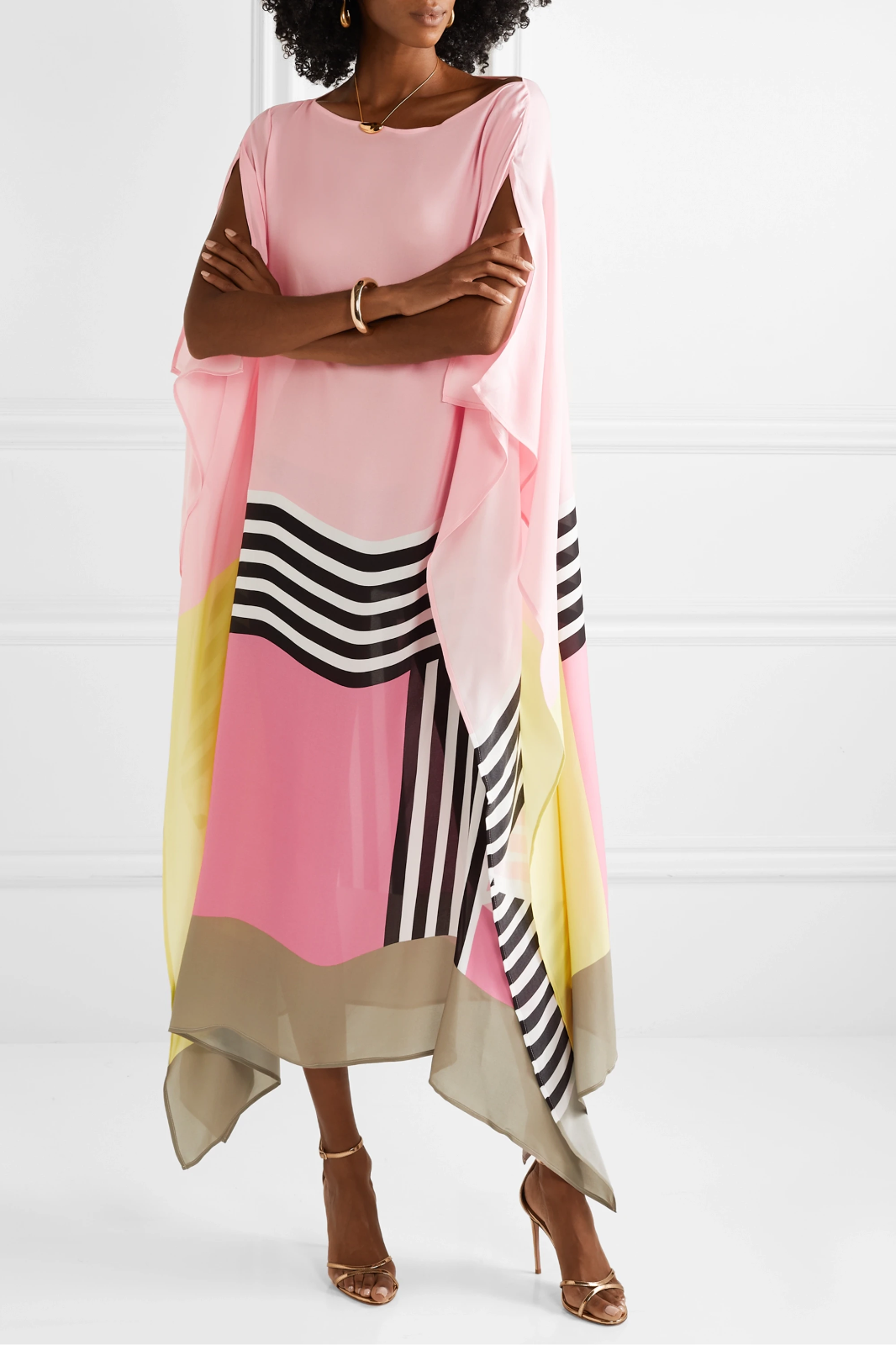 Mona | Fließendes, Geometrisches Maxikleid für Damen – Elegantes Maxikleid Sommer 0
