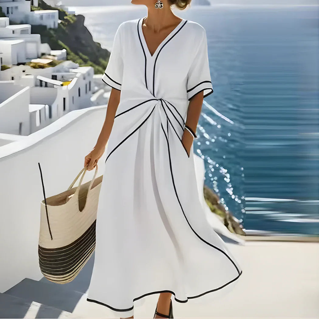 Moria | Elegantes Taillenkleid mit V-Ausschnitt 3