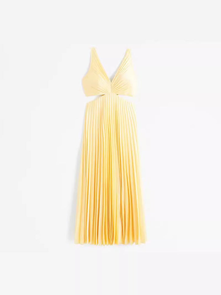 Nadine | Plissee-Maxikleid mit modernen Cut-outs 5