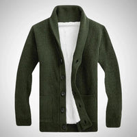 Maximilian | Elegante Herren Fleece Strickjacke Schalkragen