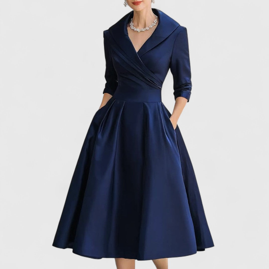 Nivara | Elegantes Midikleid mit V-Ausschnitt 0