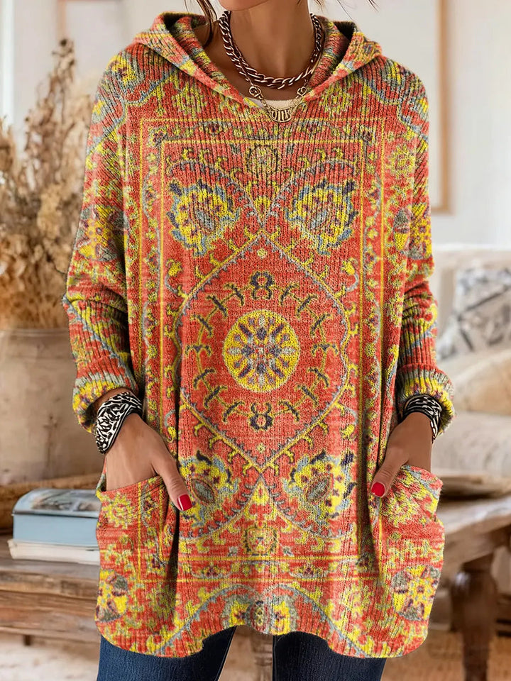 Nora | Bequeme Kapuzen-Tunika mit Retro-Ethno-Print für Damen 2