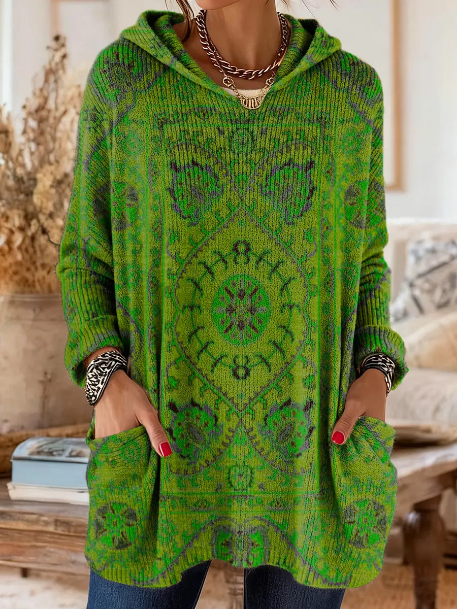 Nora | Bequeme Kapuzen-Tunika mit Retro-Ethno-Print für Damen 4