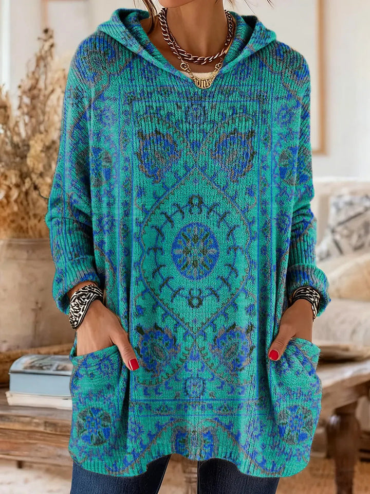 Nora | Bequeme Kapuzen-Tunika mit Retro-Ethno-Print für Damen 5