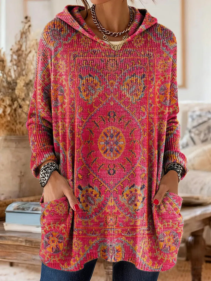 Nora | Bequeme Kapuzen-Tunika mit Retro-Ethno-Print für Damen 7