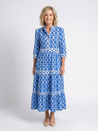 Karolin | Elegantes Midikleid mit geometrischem Kettenmuster