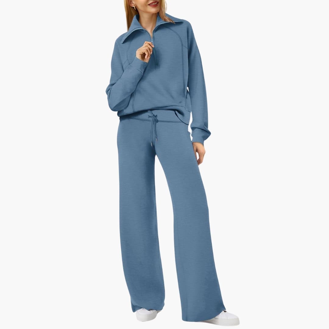 Nora | Elegantes, Bequemes Lounge-Set mit Halbreißverschluss und Weitem Bein 10