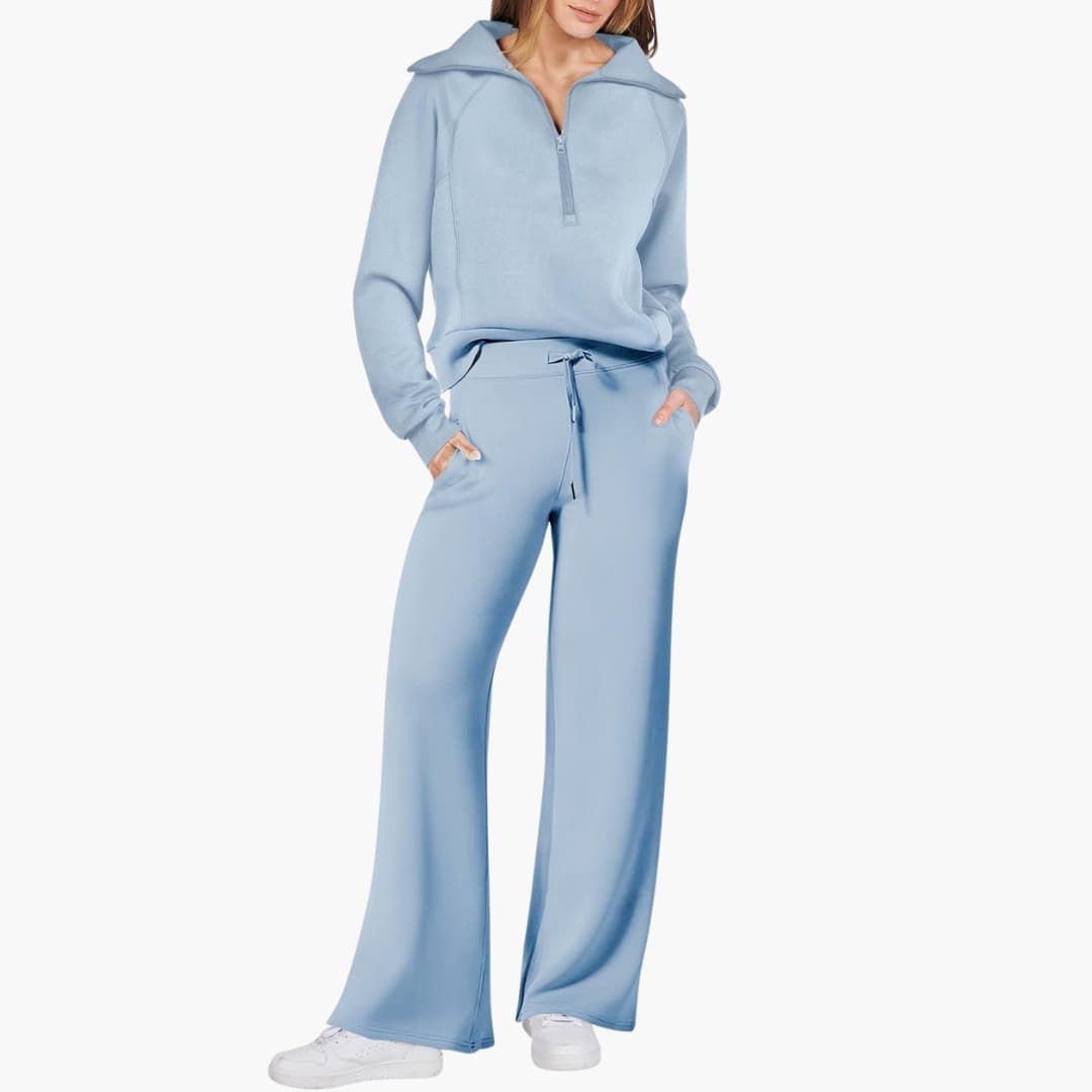 Nora | Elegantes, Bequemes Lounge-Set mit Halbreißverschluss und Weitem Bein 12