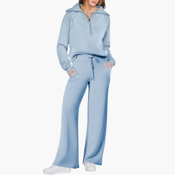 Nora | Elegantes, Bequemes Lounge-Set mit Halbreißverschluss und Weitem Bein 12