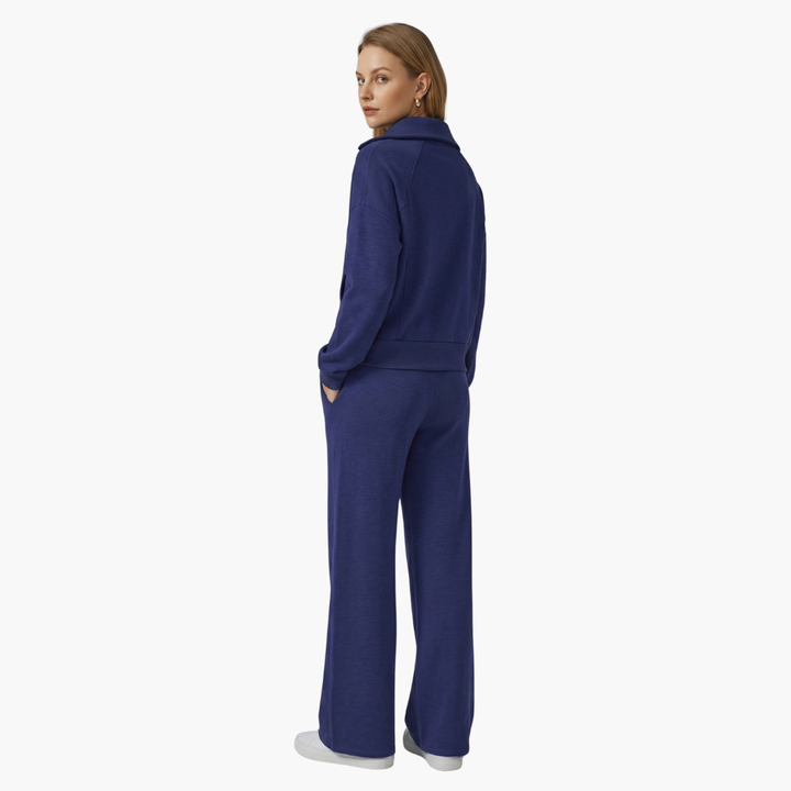 Nora | Elegantes, Bequemes Lounge-Set mit Halbreißverschluss und Weitem Bein 2