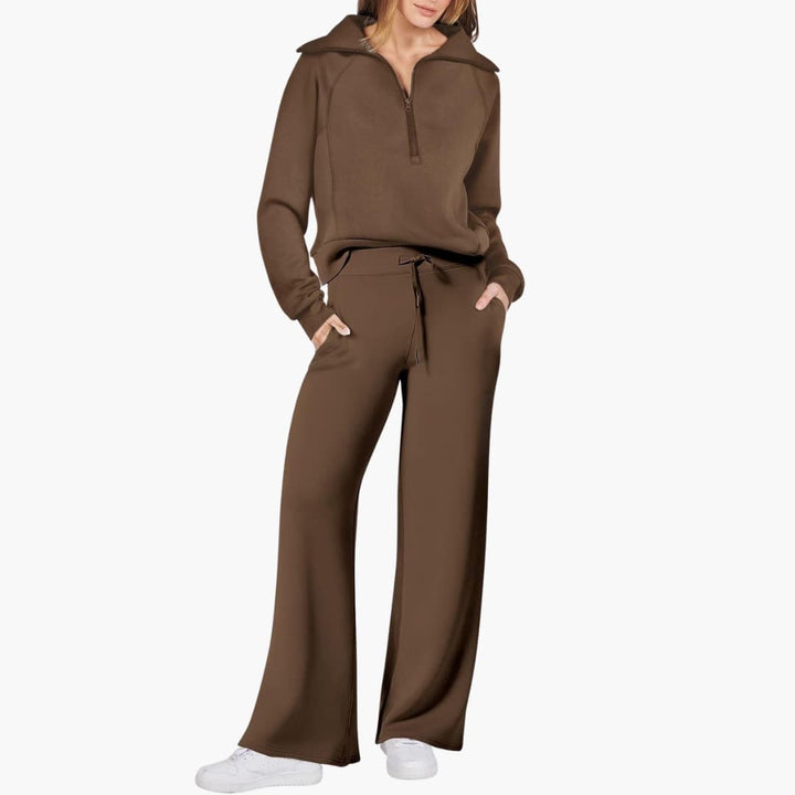 Nora | Elegantes, Bequemes Lounge-Set mit Halbreißverschluss und Weitem Bein 9