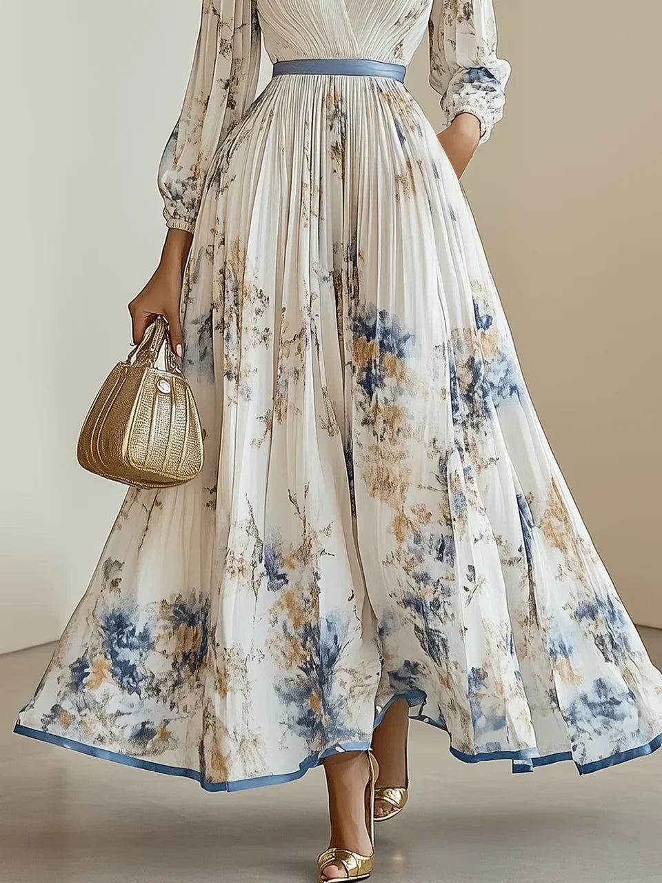 Nora | Maxikleid mit langen Ärmeln und Blumenmuster 5