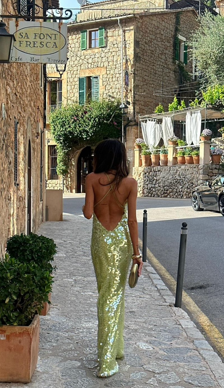Odessa | Pailletten Kleid Rückenfrei Glamourös Abendmode 3