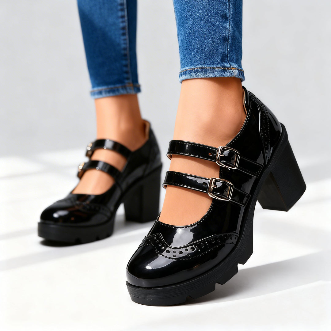 Olivia | Damen Schuhe Schuhe Damen Mary Jane Blockabsatz Elegant Vintage Stil 0
