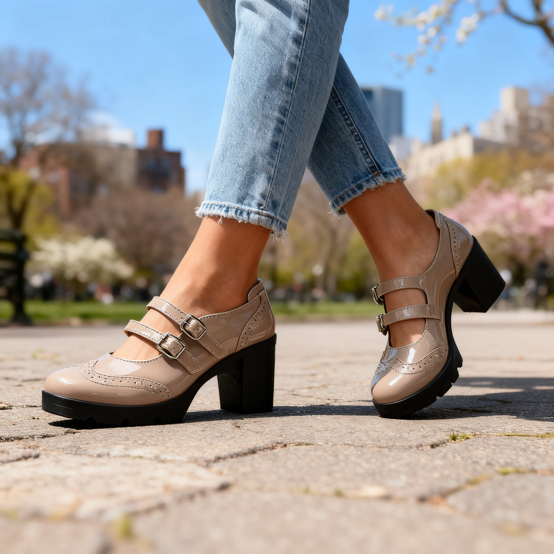 Olivia | Damen Schuhe Schuhe Damen Mary Jane Blockabsatz Elegant Vintage Stil 2
