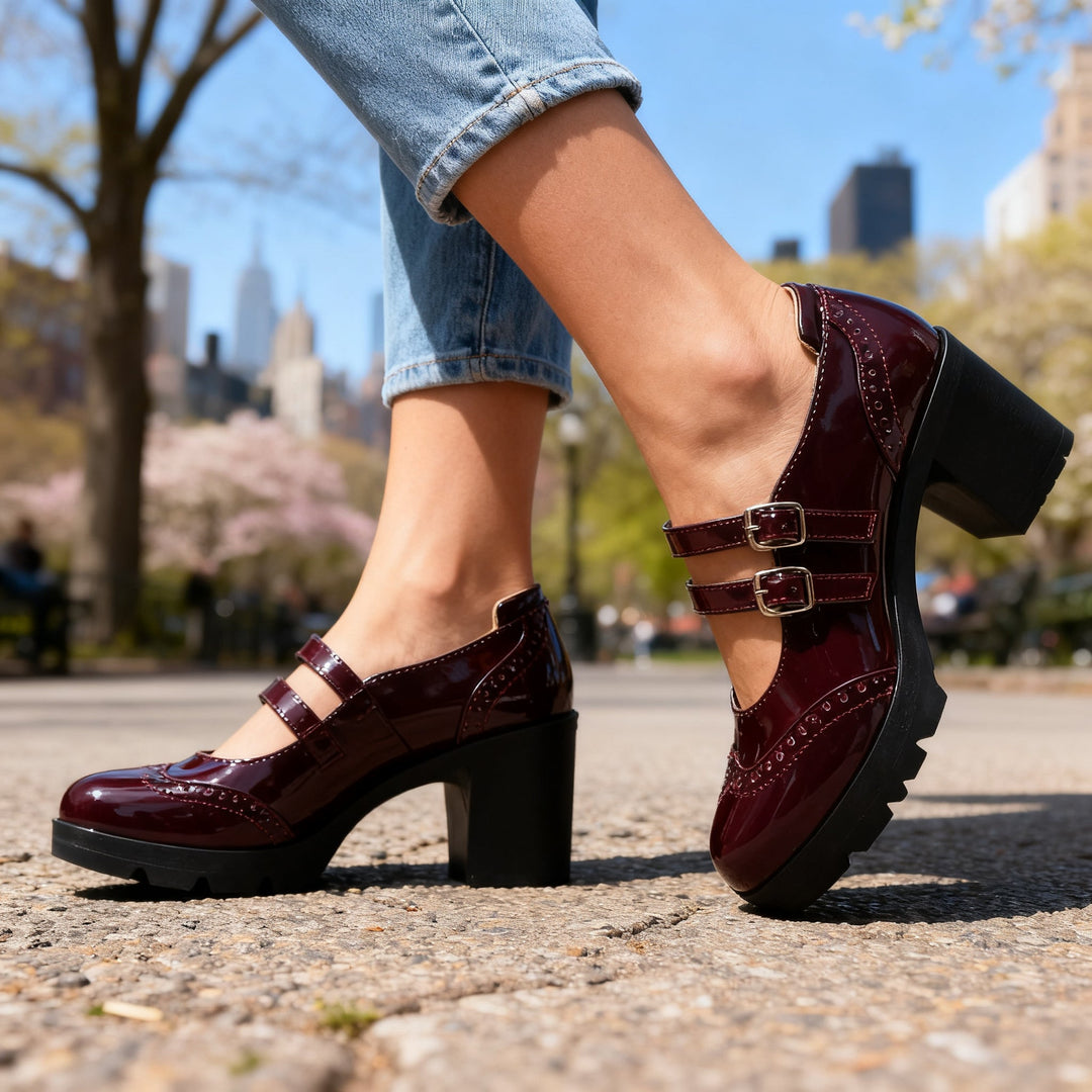 Olivia | Damen Schuhe Schuhe Damen Mary Jane Blockabsatz Elegant Vintage Stil 3