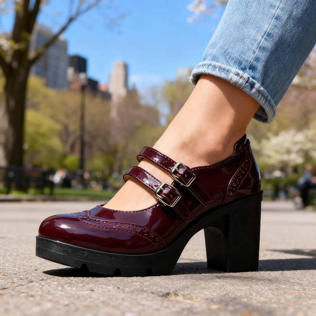 Olivia | Damen Schuhe Schuhe Damen Mary Jane Blockabsatz Elegant Vintage Stil 8
