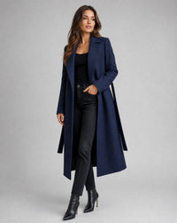 Mandy | Eleganter Damen Trenchcoat Aus Wollmischung Mit Gürtel