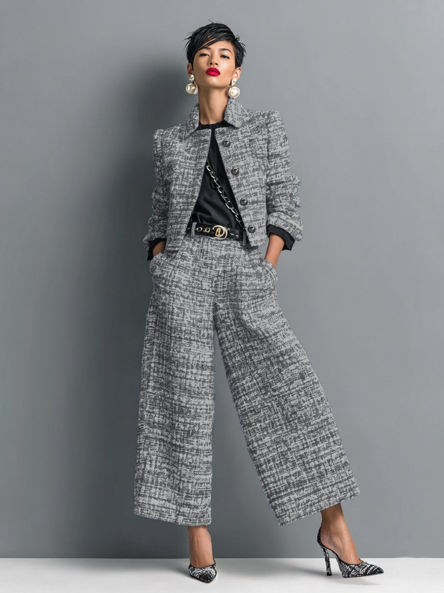 Olivia | Stilvolles, Elegantes & Vielseitiges Zweiteiliges Tweed Set 0