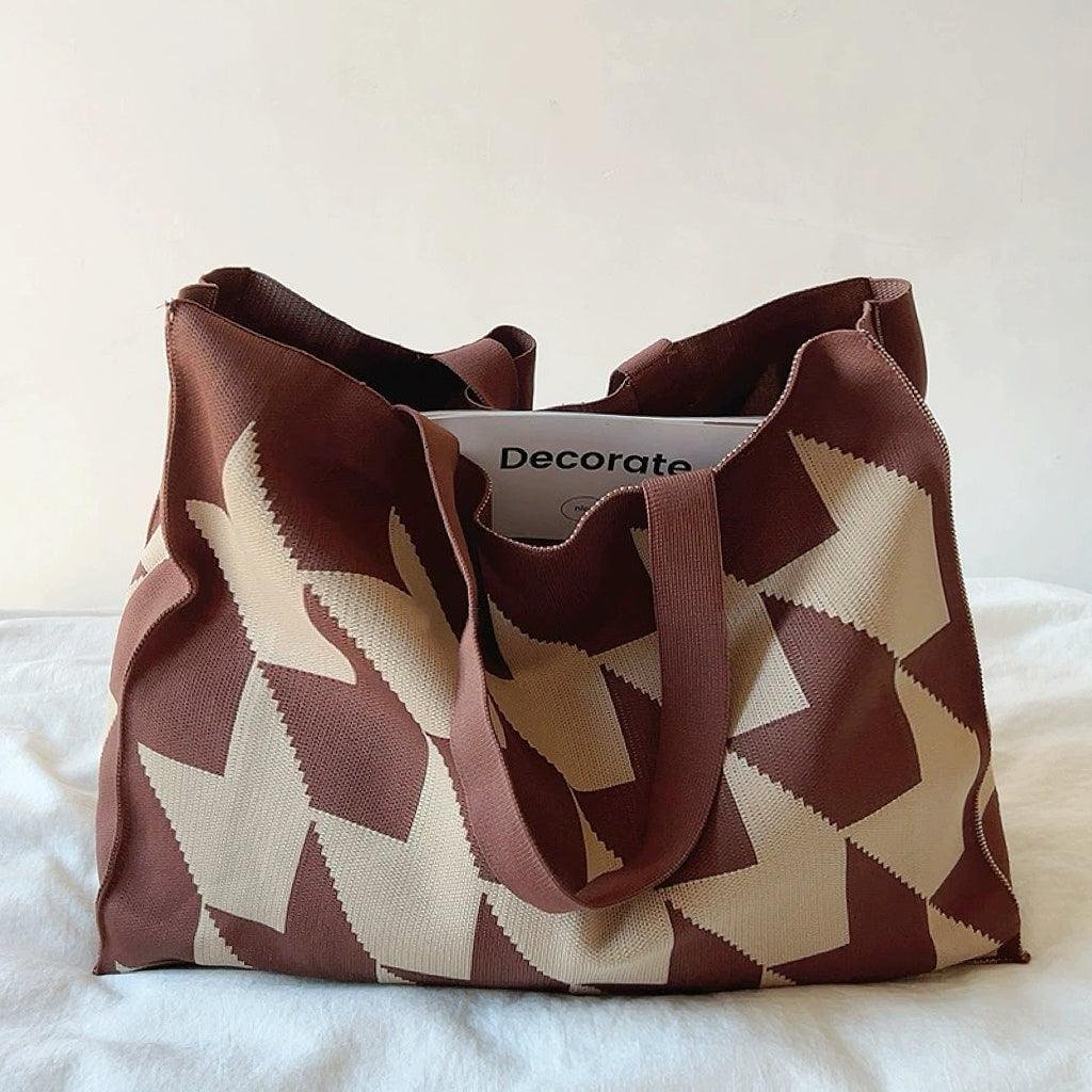 Olivia | Übergroße Canvas Tragetasche mit Geometrischem Muster 2