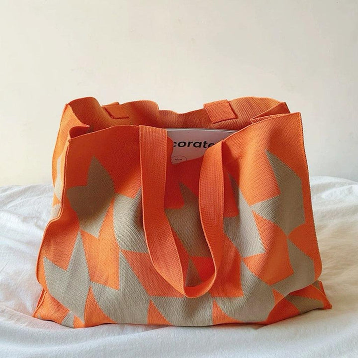 Olivia | Übergroße Canvas Tragetasche mit Geometrischem Muster 3