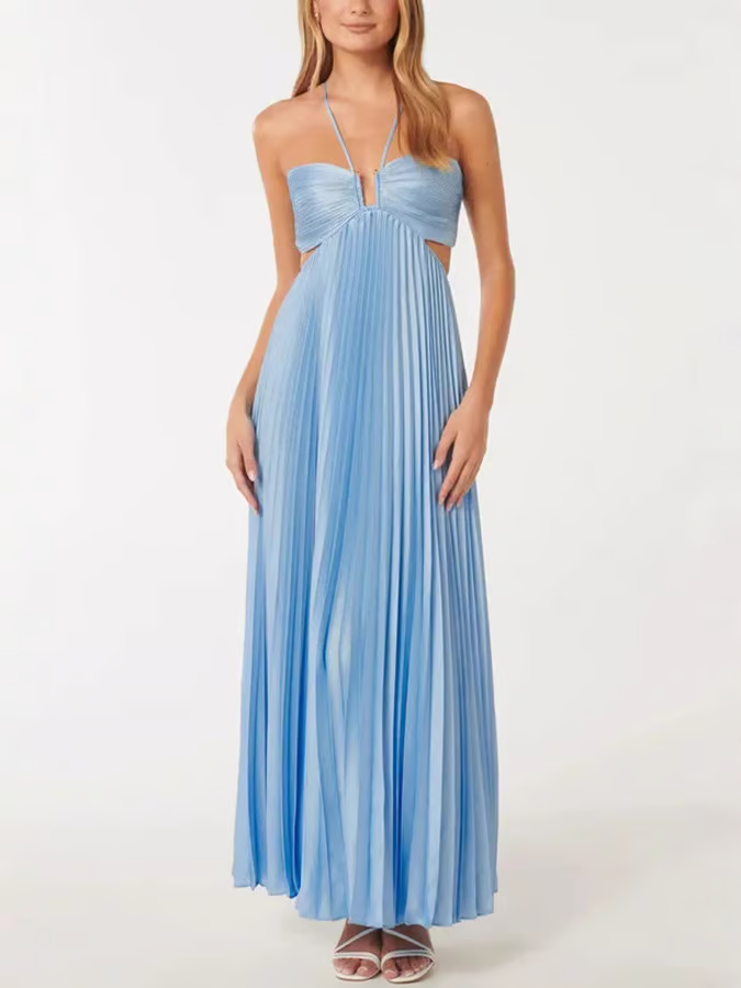 Orchidee | Maxikleid Sommer Neckholder Elegant Fließende Silhouette 2