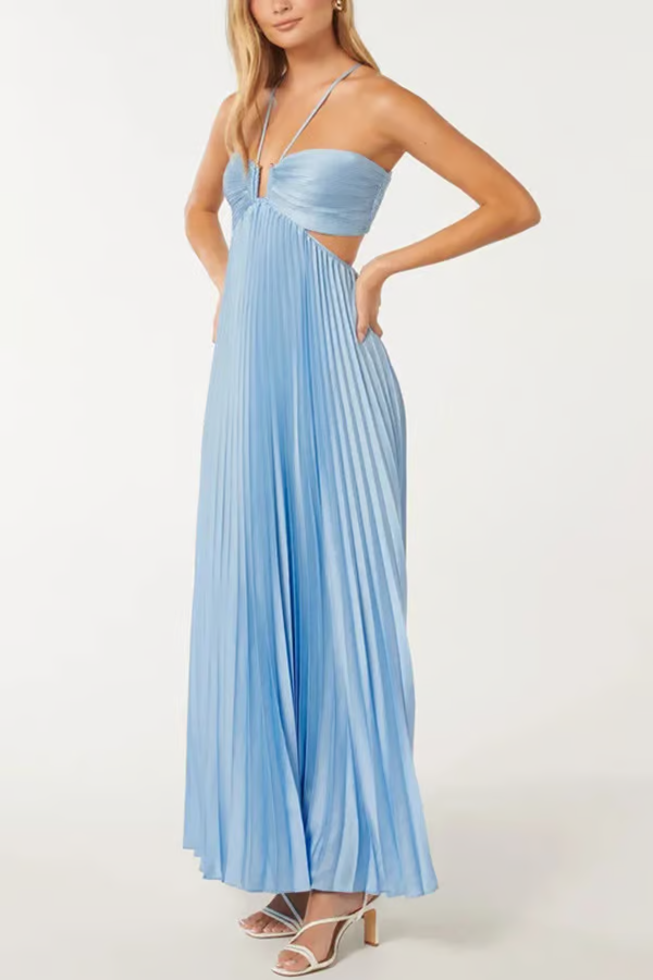 Orchidee | Maxikleid Sommer Neckholder Elegant Fließende Silhouette 3