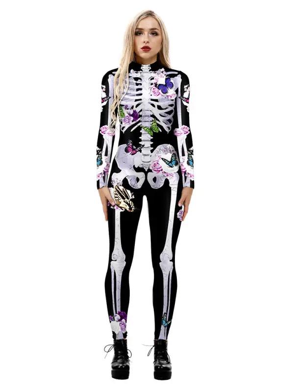 Clara | Halloween skeleton costume with a striking floral print