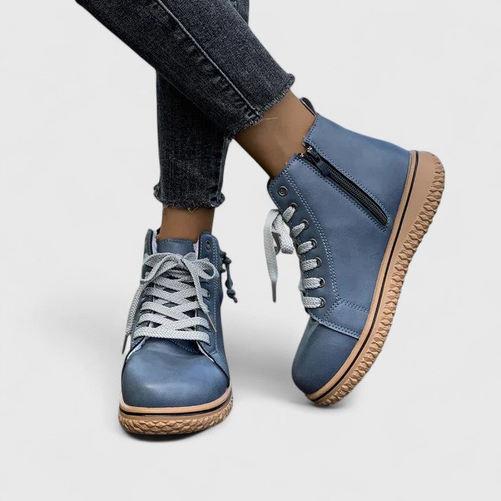 Pavla | Elegante & Bequeme Damen Stiefeletten mit Schnürung und Reißverschluss 4