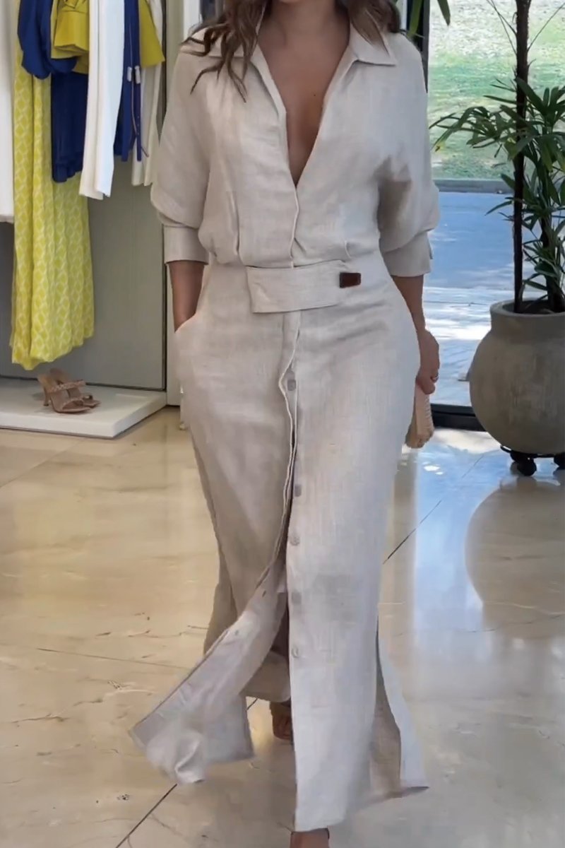 Pia | Elegantes, Zeitloses &amp; Bequemes Maxi-Hemdkleid für Damen 2