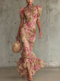 Lisa | Elegantes Maxikleid mit Puffärmeln