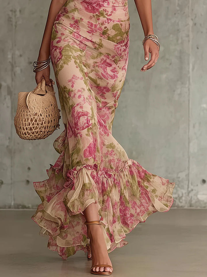 Rosalina | Elegantes Maxikleid mit Puffärmeln und Romantischem Blumenmuster 2