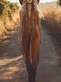 Emma | Stylischer Jumpsuit mit Fransen im Western-Look