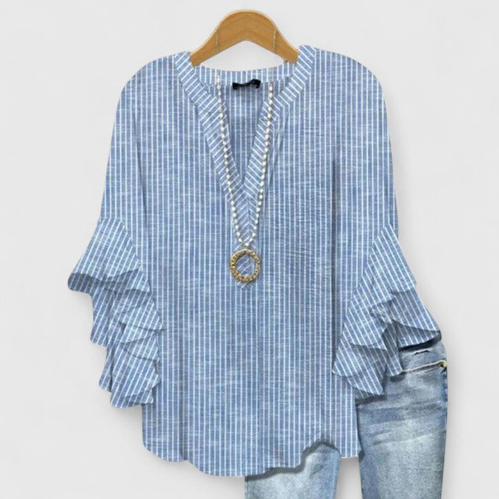 Saryphiah | Elegante, Atmungsaktive Damenbluse mit Blumendruck 2