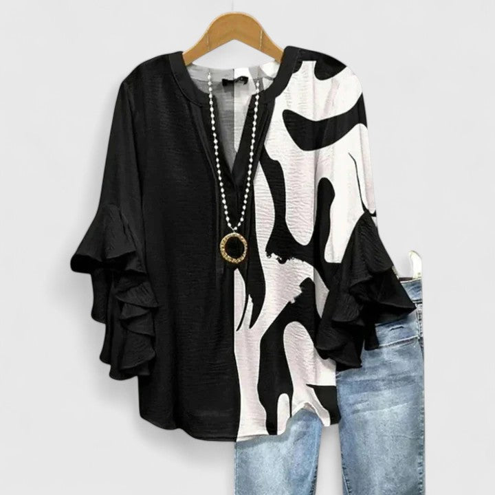 Saryphiah | Elegante, Atmungsaktive Damenbluse mit Blumendruck 4