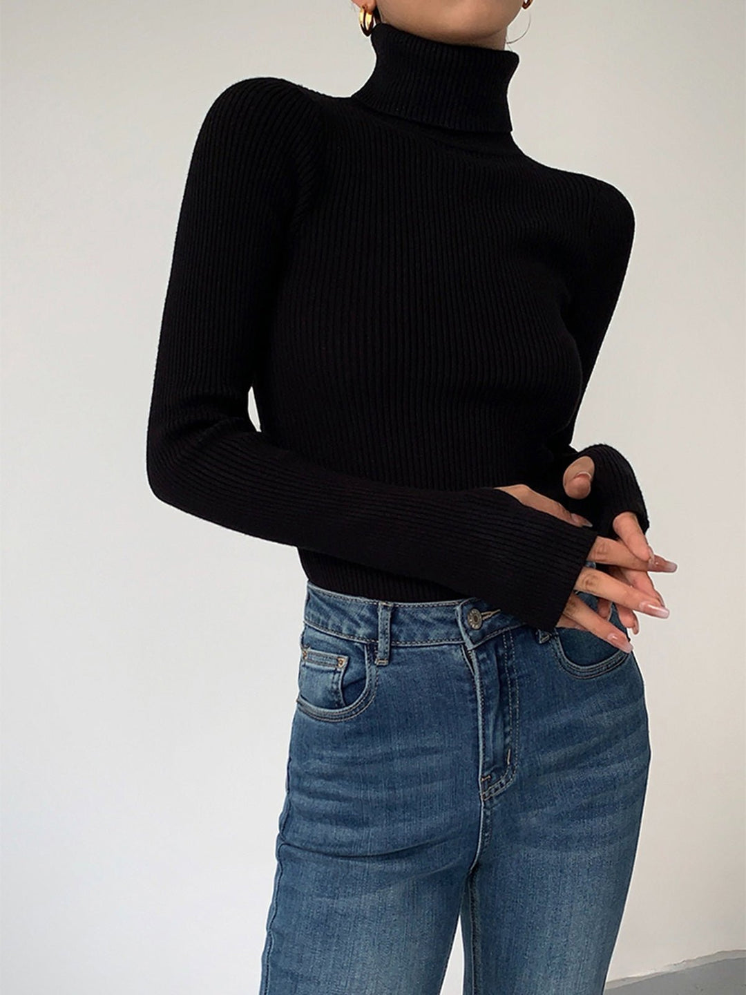 Scarlett | Leichter, gerippter Damen-Rollkragenpullover aus Strick 0