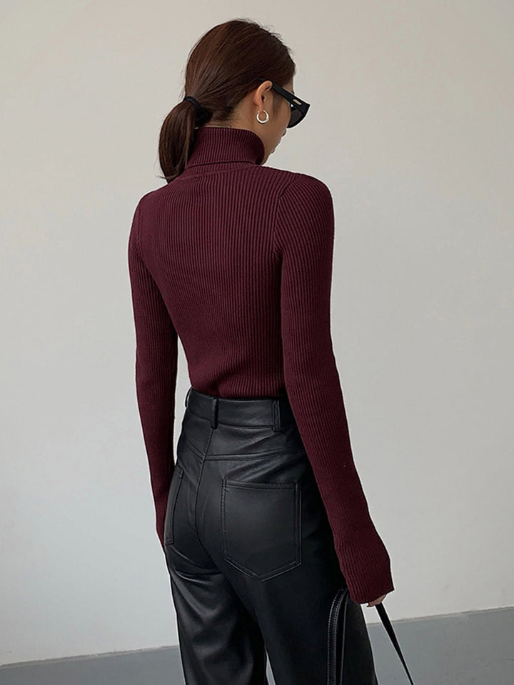 Scarlett | Leichter, gerippter Damen-Rollkragenpullover aus Strick 5