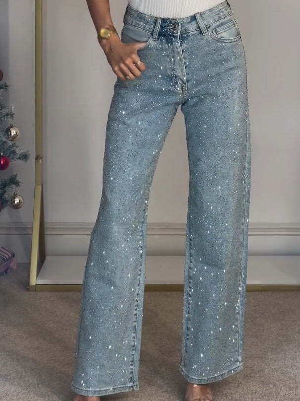 Selina | Stylische High-Waist-Glitzer-Jeans 2