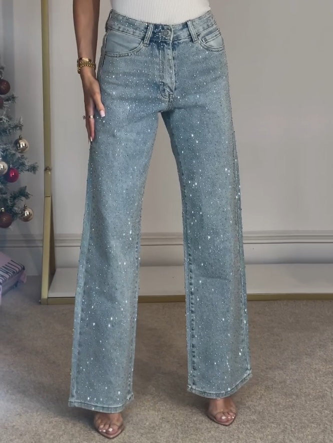 Selina | Stylische High-Waist-Glitzer-Jeans 3