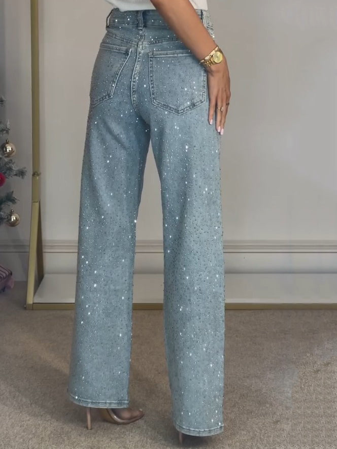 Selina | Stylische High-Waist-Glitzer-Jeans 4