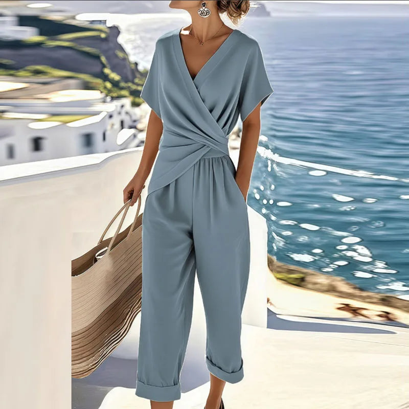 Sienna | Damenmode Zweiteiliges Set Wickeloberteil Elegante Sommermode 0