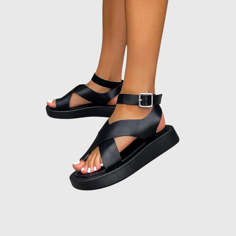 Sienna | Elegante, Auffällige Riemchen Gladiatorsandalen mit Plateausohle 6
