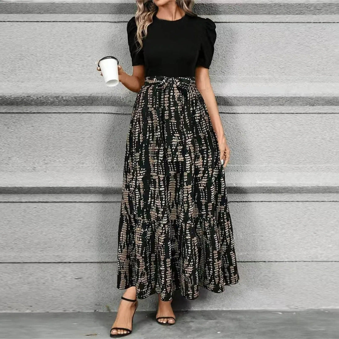Sienna | Elegantes Maxikleid Sommer mit Botanischem Print & Taillenschnürung 1