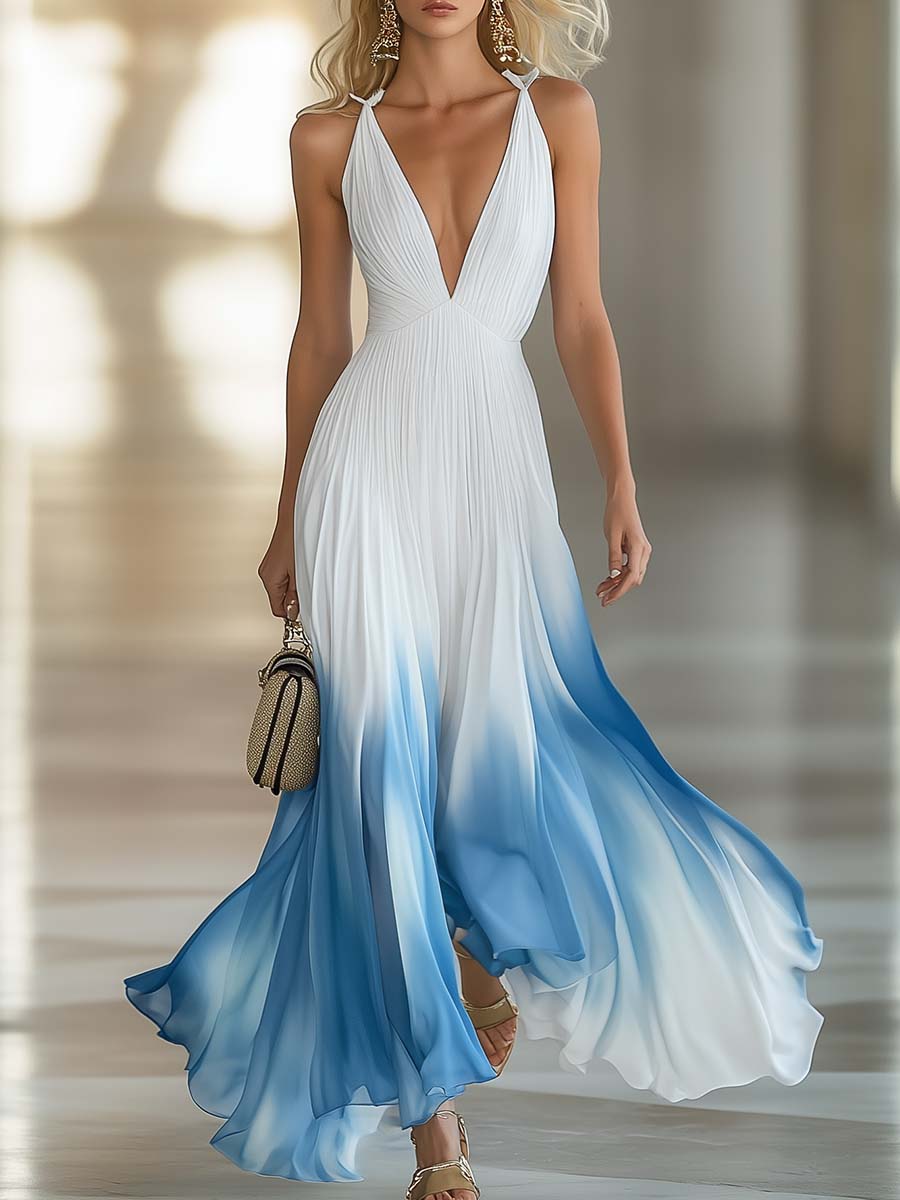 Sienna | Elegantes, Atmungsaktives Damen-Maxikleid mit V-Ausschnitt 0
