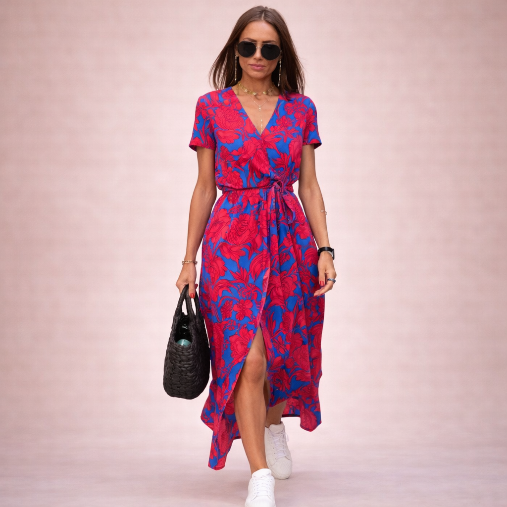 Sienna | Luftiges, geblümtes Wickelkleid im Sommerstil 1