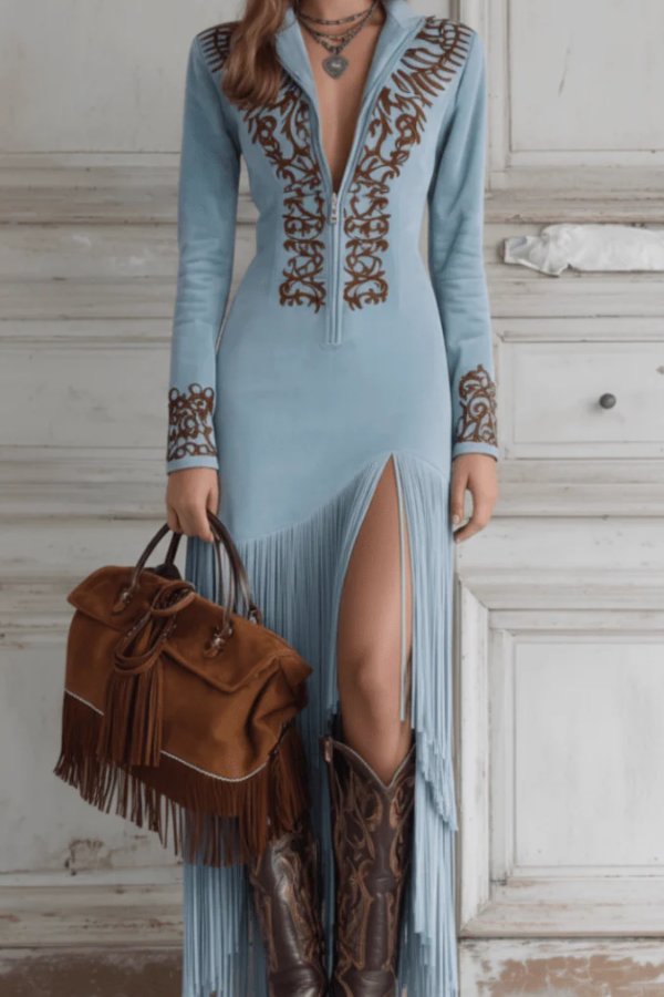 Sophia | Elegantes und raffiniertes Western Maxikleid 4