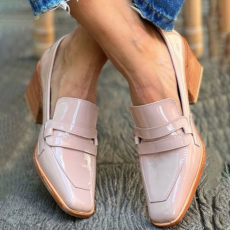 Sophie | Elegante, Schwarze Loafer Damen mit Absatz – Komfortable Penny Loafer aus Lackleder 1